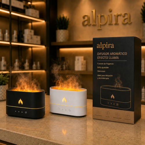 Humidificador de Aire y Difusor de Aromas con Efecto Llama